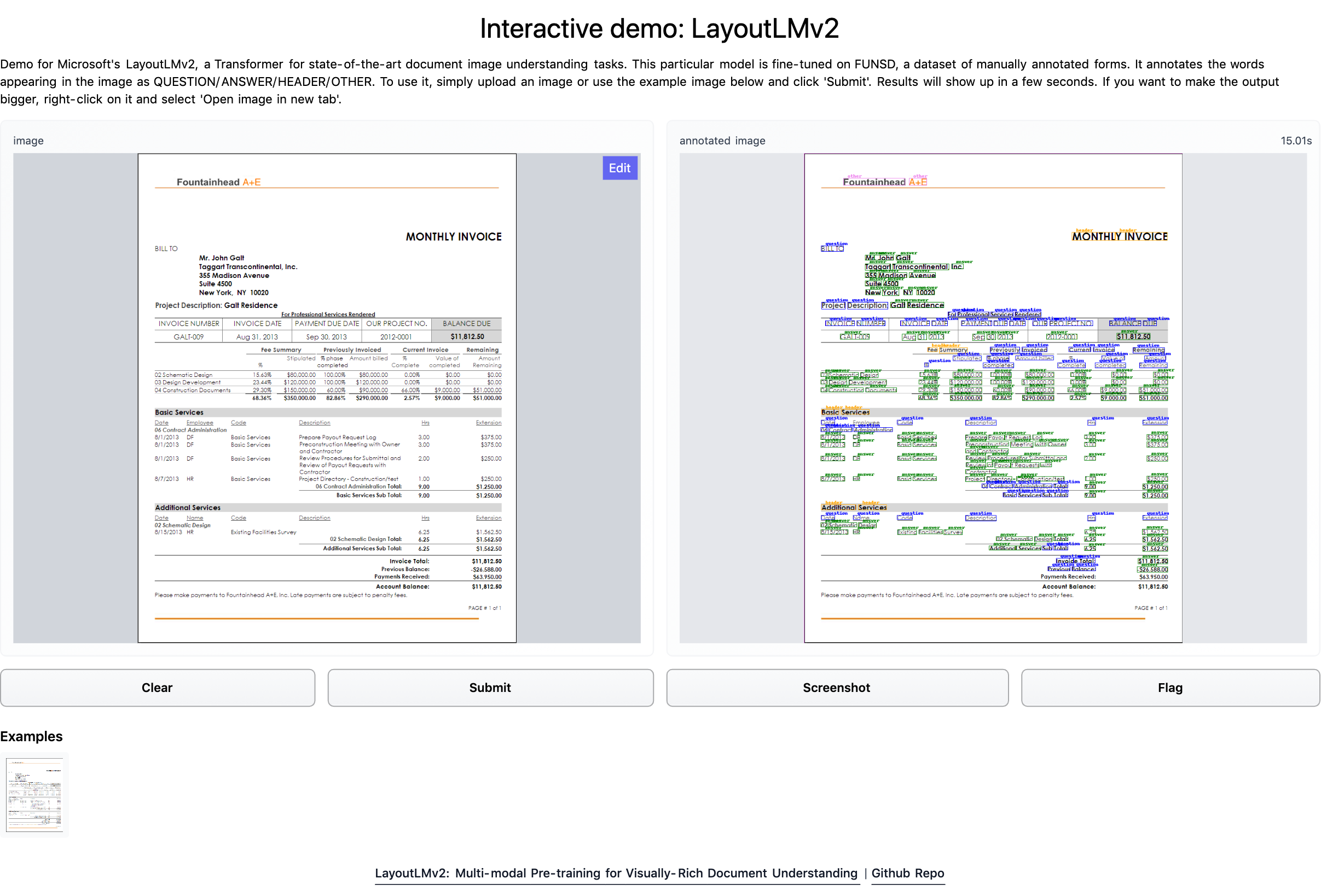 LayoutLM object detection